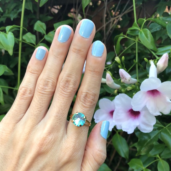 Violet Aurora Borealis Rivoli Crystal Ring - Picture 12 of 14